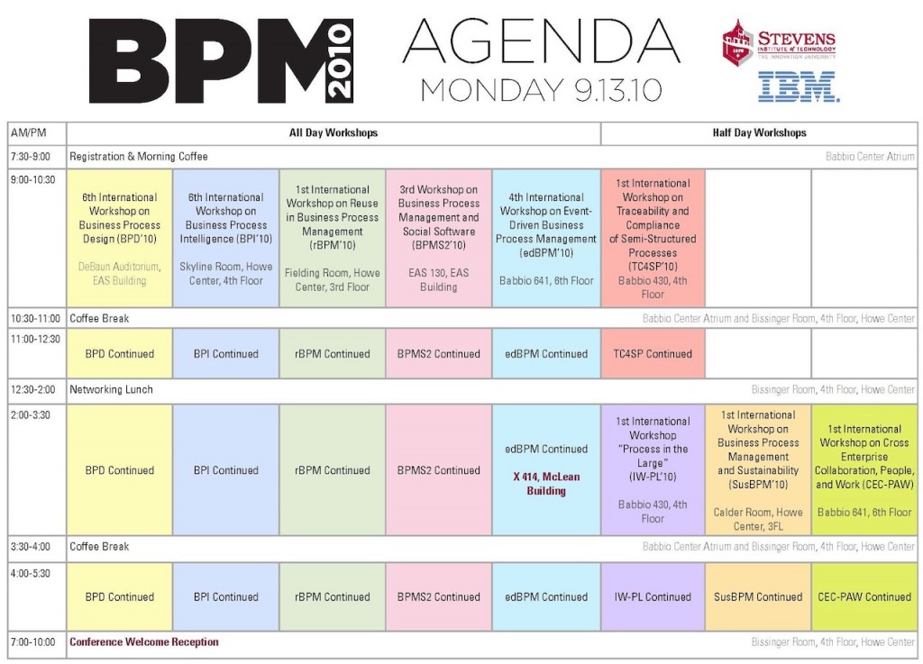 BPM 2010 Workshop Schedule